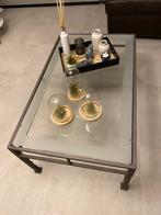 Smeedijzer salontafel met glas, Huis en Inrichting, Tafels | Salontafels, Ophalen, Zo goed als nieuw, Glas