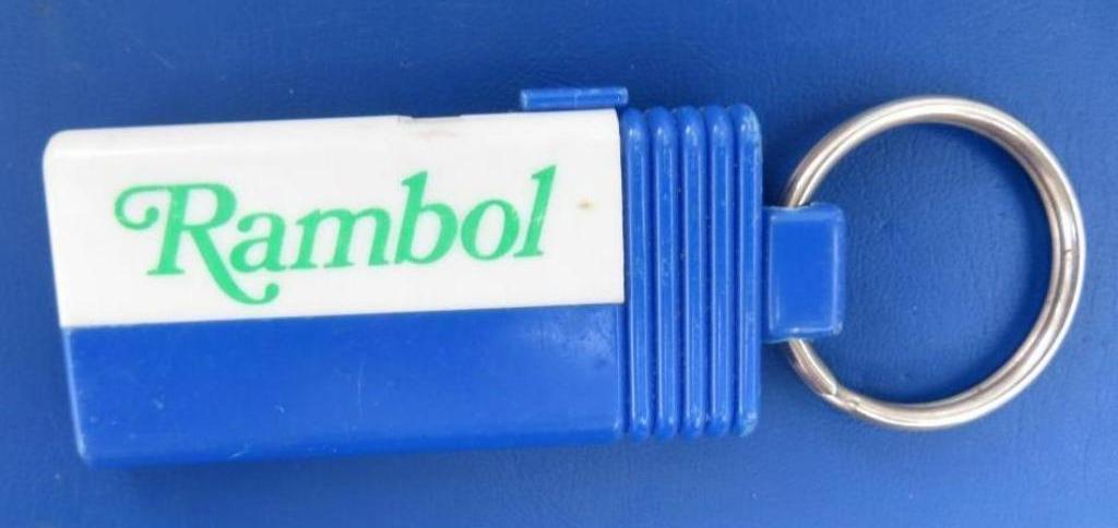 ancien porte-clés Rambol avec stylo à bille, Enlèvement ou Envoi, Utilisé, Marque