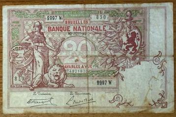 20 Francs Belgique 20 Juin 1919 Série 2997 W beschikbaar voor biedingen