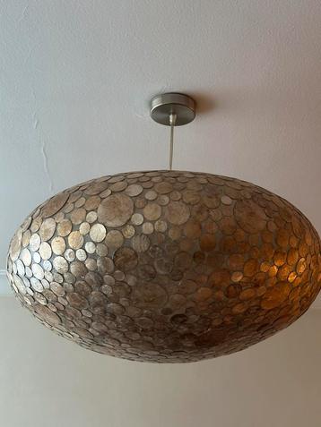 Grote design hanglamp in capiz-schelpen – warme  uitstraling beschikbaar voor biedingen