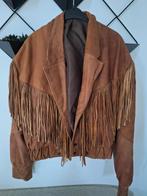 Prachtige vintage lederen jas met fringes, Kleding | Dames, Jassen | Zomer, Bruin, Ophalen of Verzenden, Gedragen, ANDERE