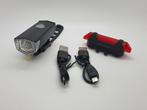 USB-oplaadbare voor- en achter fietslicht, Fietsen en Brommers, Fietsaccessoires | Fietsverlichting, Verlichtingsset, Nieuw, Ophalen of Verzenden