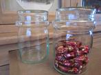 voorraadpotten-glas-2 stuks-mondgeblazen-VINTAGE, Antiek en Kunst, Ophalen of Verzenden