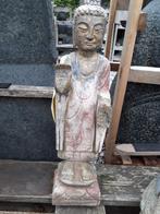 Boeddha in beschilderde blauwe steen (hoogte 50 cm), Ophalen, Zo goed als nieuw