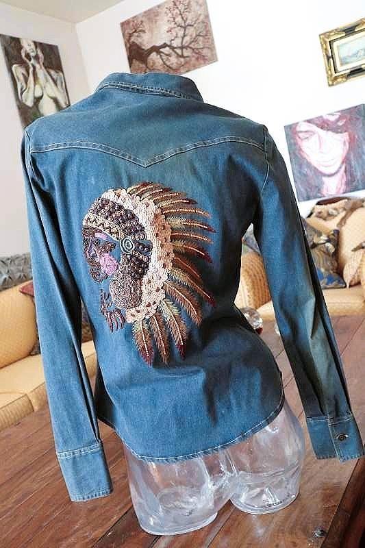 Morgan vintage portret blouse vest sweater, Kleding | Dames, Blouses en Tunieken, Zo goed als nieuw, Maat 36 (S), Blauw, Ophalen of Verzenden