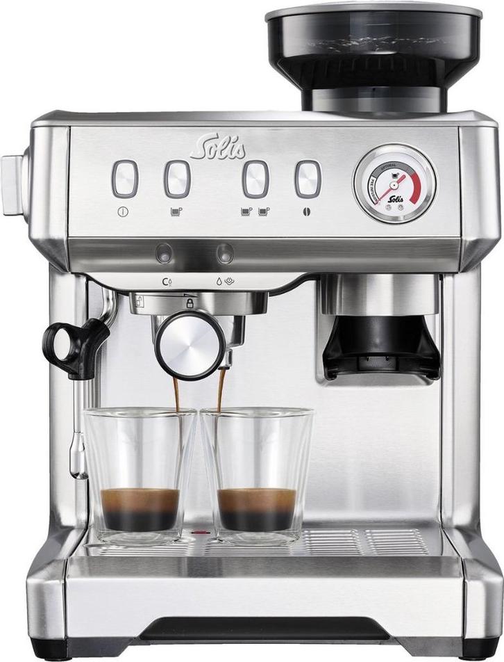 Solis Grind & Infuse Compact 1018 Pistonmachine - Espressoma, Elektronische apparatuur, Koffiezetapparaten, Zo goed als nieuw
