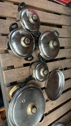 Set potten inox 24k gold, Huis en Inrichting, Keuken | Potten en Pannen, Ophalen, Zo goed als nieuw, Inox