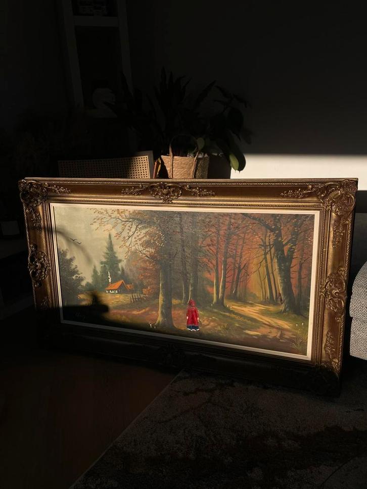 Onderweg naar grootmoeder - Herwerkt Schilderij, Antiek en Kunst, Kunst | Schilderijen | Klassiek, Ophalen