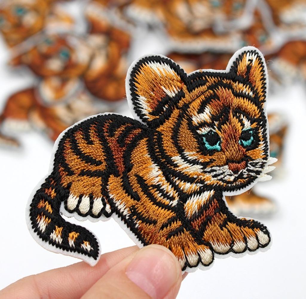 Tijgerwelp strijkplaat patch kinderen - 60 x 54 mm, Ophalen of Verzenden, Nieuw