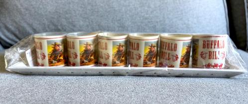 Set van 6 "Buffalo Bill” Bekers + Houten Dienblad /// NIEUW, Huis en Inrichting, Keuken | Servies, Nieuw, Kop(pen) en/of Schotel(s)