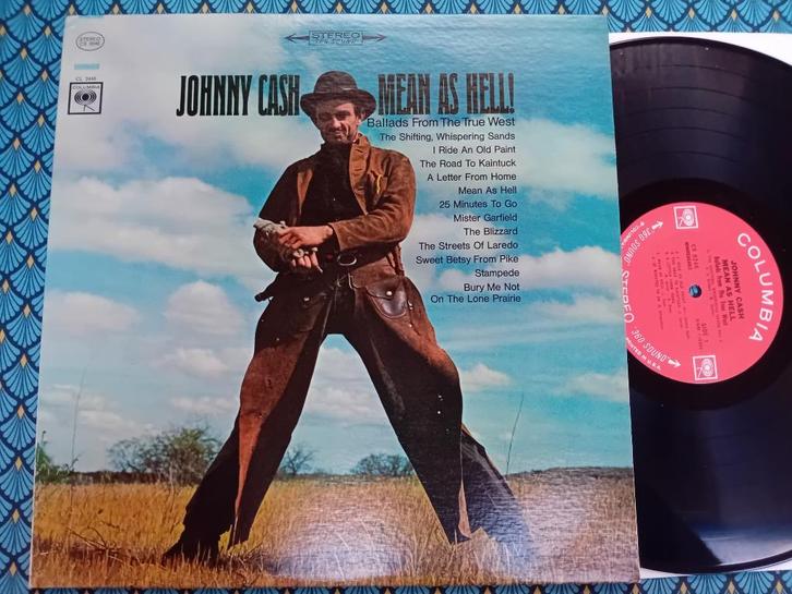 LP Johnny Cash “Mean As Hell”, Cd's en Dvd's, Vinyl | Country en Western, Gebruikt, 12 inch, Ophalen of Verzenden