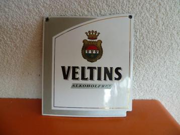 EMAILLE TAPHAAN SCHILDJE"VELTINS ALKOHOLFREI"JAREN 80/90 beschikbaar voor biedingen
