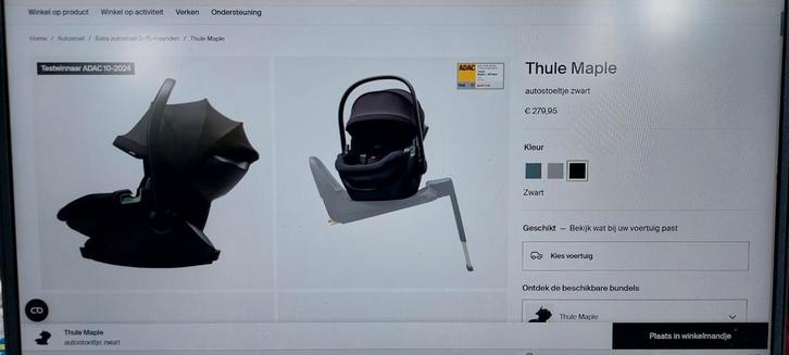 Thule Maple autostoel en Alfi isofix autostoelbasis nieuw, Kinderen en Baby's, Autostoeltjes, Nieuw, Isofix, Ophalen