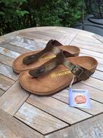 Birkenstock slippers, leer, maat 38, goud kleur. NIEUW, Kleding | Dames, Schoenen, Slippers, Overige kleuren, Nieuw, Ophalen of Verzenden