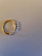 Gouden open ring met witte parels, Handtassen en Accessoires, Ophalen of Verzenden, Nieuw