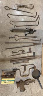 Oud ambachtelijk retro gereedschap vijlen hamer tang, Antiek en Kunst, Ophalen of Verzenden