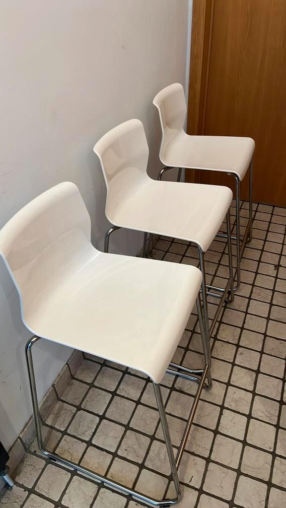 Barkrukken (3 stuks, prijs is de totaalprijs), Huis en Inrichting, Barkrukken, Zo goed als nieuw, 60 tot 90 cm, Kunststof, Metaal