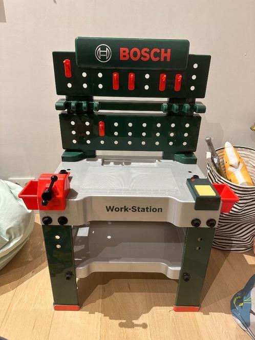 Werkbank Bosch met gereedschap en uitbreidingset, Kinderen en Baby's, Speelgoed | Overig, Zo goed als nieuw, Jongen, Ophalen