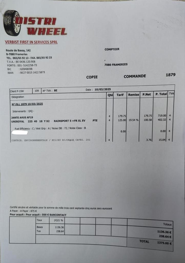 Jante avus 225-40-18, Auto-onderdelen, Banden en Velgen, Band(en), Ophalen