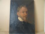 Antiek schilderij antiek portret van een heer 40x55cm 1880, Antiek en Kunst, Ophalen of Verzenden