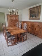 Volledige eetkamer massief hout, Huis en Inrichting, Ophalen, Gebruikt, Rustiek, 4 tot 6 stoelen