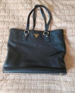 authentieke Prada Vitello Daino Side Zip tote handtas, Ophalen of Verzenden, Zo goed als nieuw, Zwart, Handtas