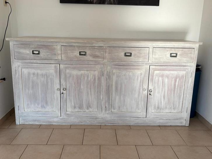 Buffet en teck massif, Maison & Meubles, Armoires | Dressoirs, Comme neuf, Teck, Enlèvement