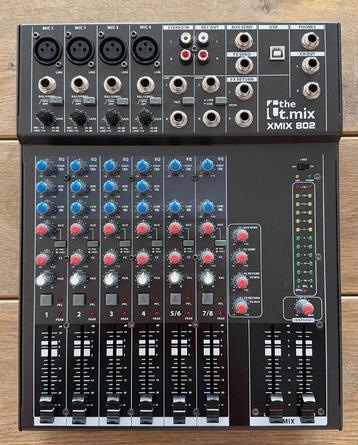 Mixeur the t.mix xmix 802 USB – Excellent état, Enlèvement, Comme neuf, 5 à 10 canaux, Entrée micro