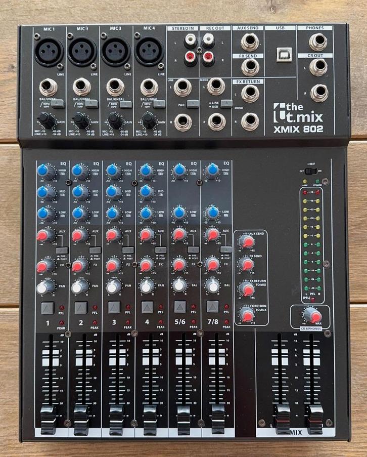 Mixeur the t.mix xmix 802 USB – Excellent état, Muziek en Instrumenten, Mengpanelen, Zo goed als nieuw, 5 tot 10 kanalen, Microfooningang