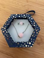 Coffret bracelet et bague à fleur rose pour fille, Comme neuf