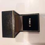 Dames Ring zilver 18k GP met brilliant steen, Ophalen of Verzenden, Zilver, Ring