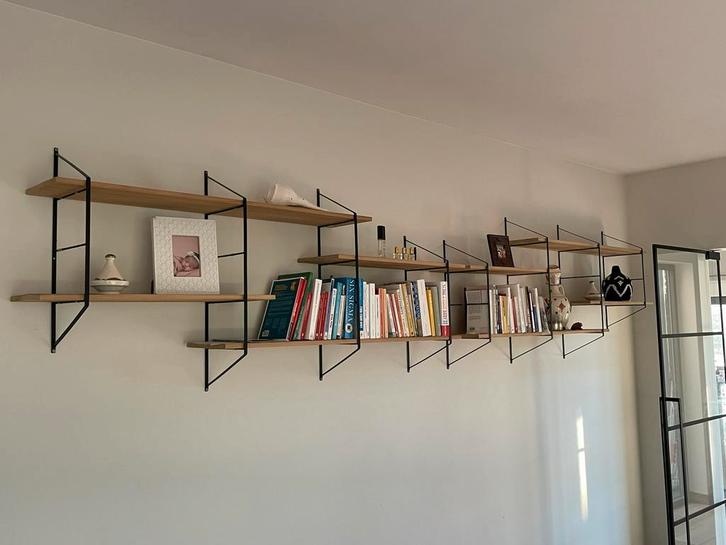 Étagères murales design – bois massif & structure métal, Huis en Inrichting, Kasten | Stellingkasten, Zo goed als nieuw, Ophalen