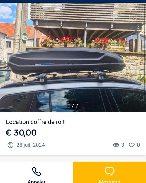 Location coffre de toit, Autos : Divers, Coffres de toit, Neuf, Enlèvement