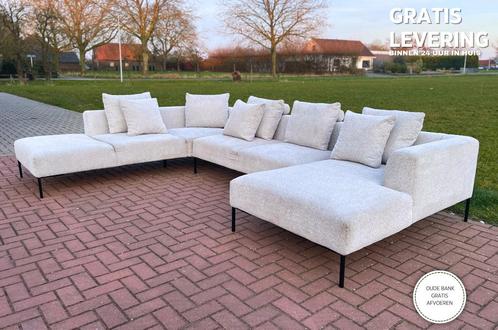GRATIS LEVERING HEEL BE Mooi Montel Grote Stoffen U-Bankstel, Huis en Inrichting, Zetels | Zetels, Zo goed als nieuw, Hoekbank
