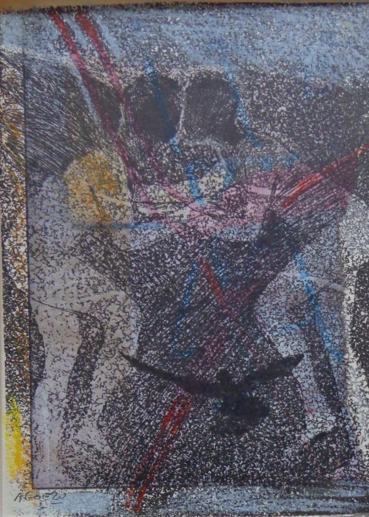 ANDRE GOEZU / PENTATEUCH / MONOTYPE / 32x25cm / SIG / PASSE, Antiek en Kunst, Kunst | Litho's en Zeefdrukken, Ophalen of Verzenden