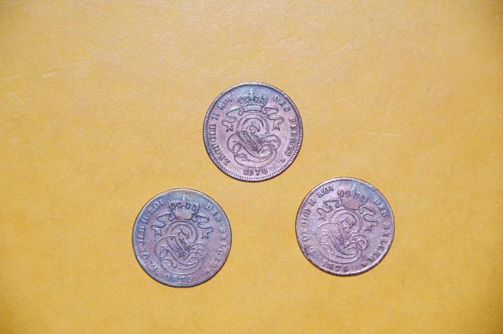 2 cent 1870 / 1875 / 1876, Postzegels en Munten, Munten | België, Setje, Verzenden