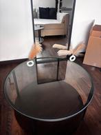 Ronde glazen salontafel, Huis en Inrichting, Ophalen, 50 tot 100 cm, Rond, 50 tot 100 cm