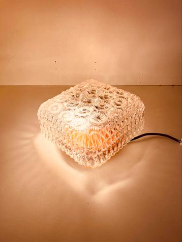 GROOVY 70’s FLOWER GLASS PLAFONDLAMP (Zie Beschrijving)