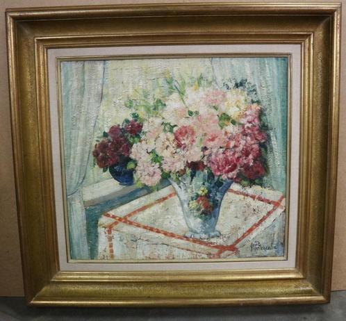 Alfred PIETERCELIE, bloemen op tafel, Antiek en Kunst, Kunst | Schilderijen | Klassiek, Ophalen of Verzenden