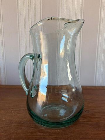 Mondgeblazen glazen karaf / waterkan – ambachtelijk glas, Ophalen