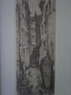 mooie ets Paul Van Peteghem Schuddeveestraatje te Gent, Antiek en Kunst, Kunst | Etsen en Gravures, Ophalen of Verzenden