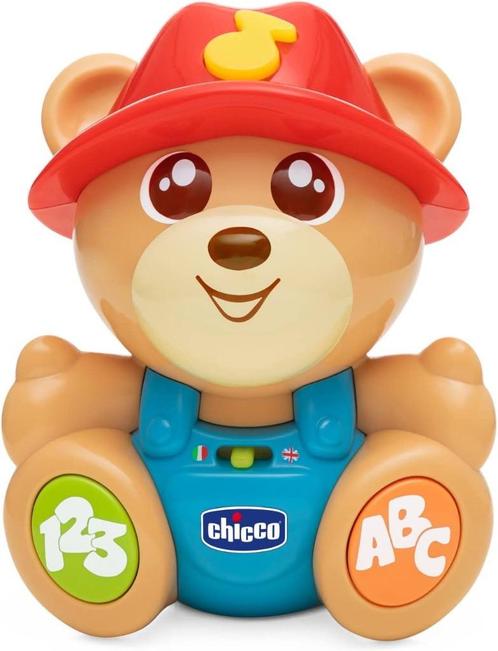 Chicco- Bear Teddy interactieve Engelse/Italiaanse pop met 5, Kinderen en Baby's, Speelgoed | Poppen, Zo goed als nieuw, Ophalen of Verzenden