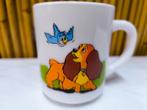 Vintage1990 Disney, Lady and the Tramp arcopal kop / mug, Verzamelen, Disney, Ophalen of Verzenden, Assepoester of Belle, Gebruikt