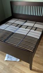 Tweepersoonsbed 180x200 + lattenbodems, Huis en Inrichting, Slaapkamer | Bedden, Ophalen, Bruin, Tweepersoons, Zo goed als nieuw