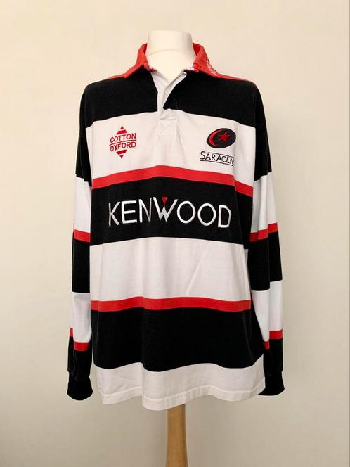 Saracens 1990s Cotton Oxford Kenwood vintage rugby jersey, Sport en Fitness, Rugby, Gebruikt, Kleding