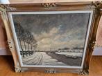 Olieschilderij winterlandschap van schilder de Buck, Antiek en Kunst, Ophalen of Verzenden