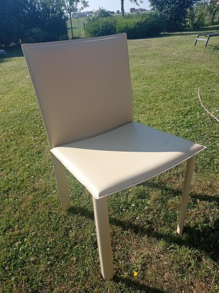 Set van 6 kunstlederen stoelen, Huis en Inrichting, Stoelen, Zo goed als nieuw, Vijf, Zes of meer stoelen, Kunststof, Metaal, Overige kleuren