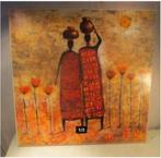 Mooi Afrikaanse Artprint - Vrouwen met potten' - 70x70, Ophalen of Verzenden, Zo goed als nieuw, Print