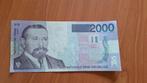 Bankbiljet 2000 Belgische frank, Postzegels en Munten, Ophalen of Verzenden, Los biljet