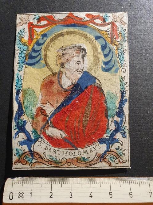 Santje Heiligen prentje S. Bartholomeus Holy card Santini, Collections, Images pieuses & Faire-part, Image pieuse, Envoi